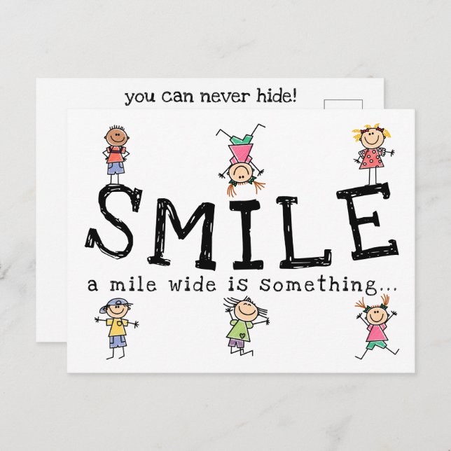 Smile A Mile Wide Is Something You Can Never Hide  Postcard (Front/Back)