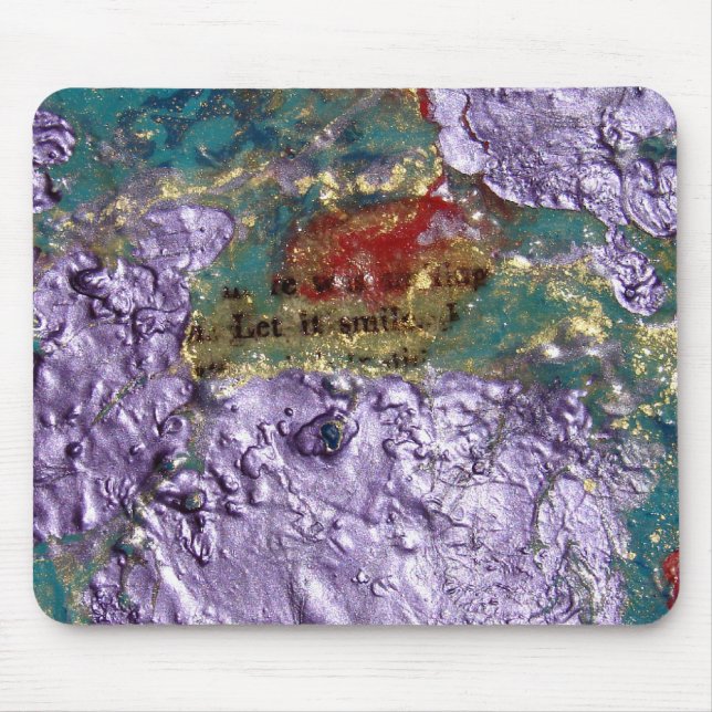 Smile Abstract Mixed Media Collage Mouse Mat (Front)
