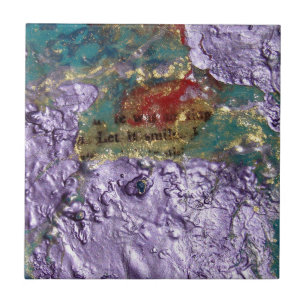 Smile Abstract Mixed Media Collage Tile