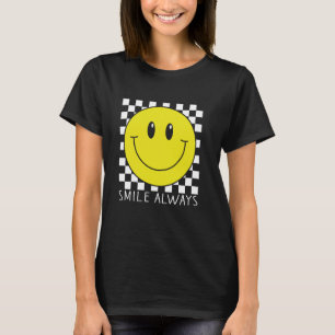 Smile Always Cute Yellow Happy Peace Smiling Face T-Shirt