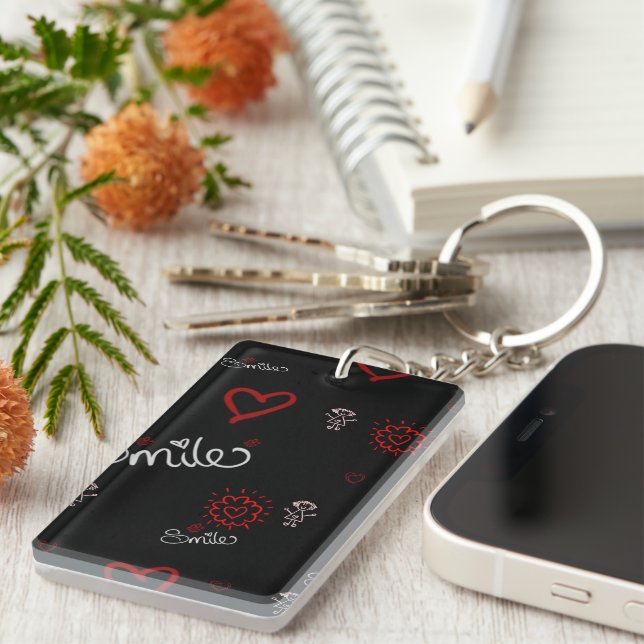 Smile And Be Happy Key Ring (Front Right)