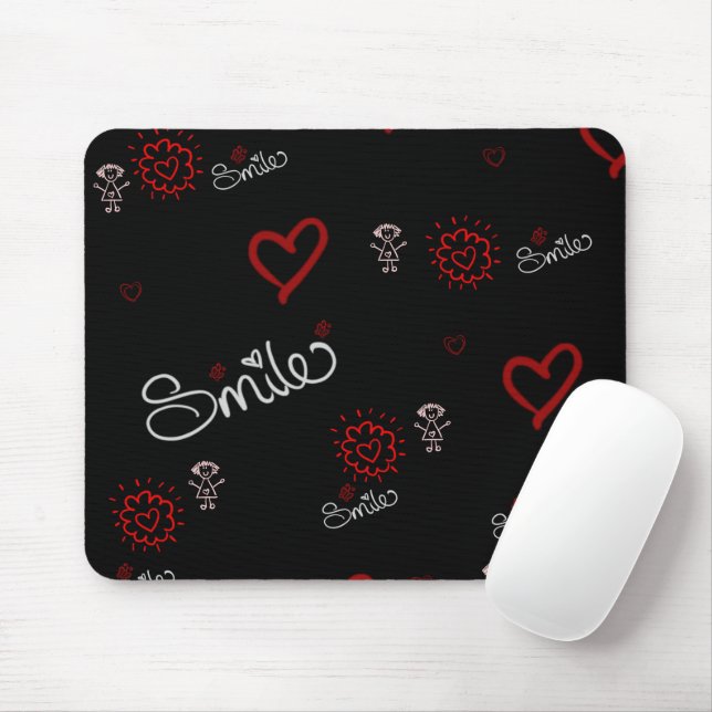 Smile And Be Happy Mouse Mat (With Mouse)