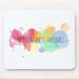 smile and happy peace life with colorful quote mouse mat