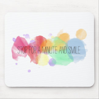 smile and happy peace life with colorful quote mouse mat