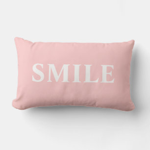 Smile and laugh pink and white pillow