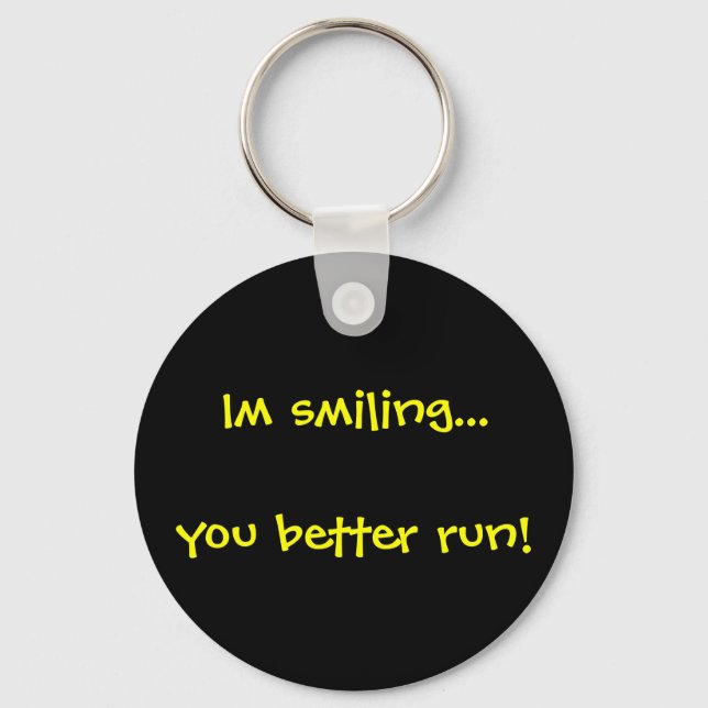 Smile and Run Keychain (Front)