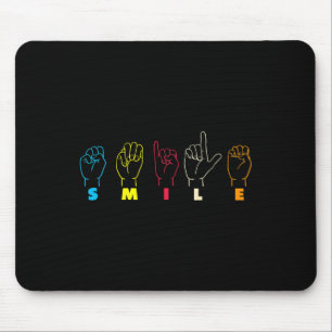 Smile ASL Alphabet American Sing Language ASL Teac Mouse Mat