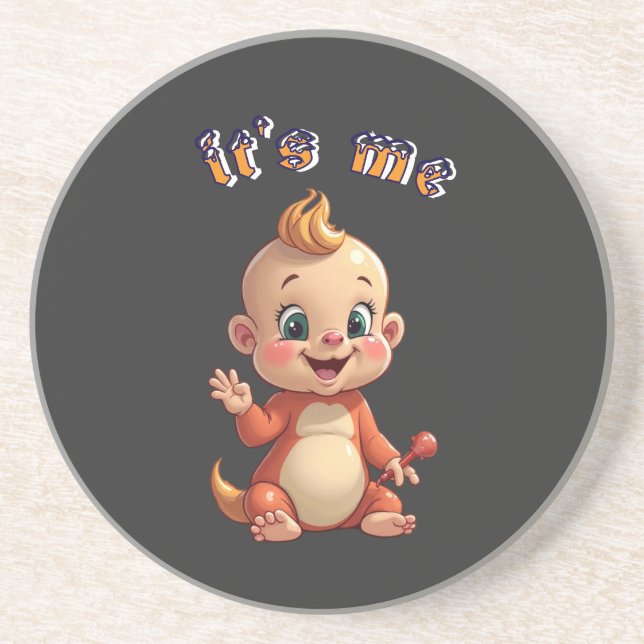 smile at cute baby's joy, and happiness. coaster (Front)