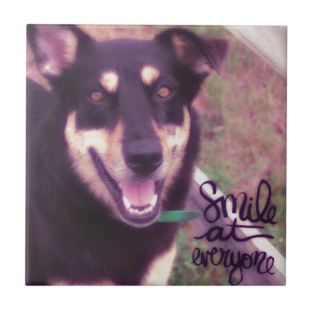Smile at Everyone Dog Tile (Front)