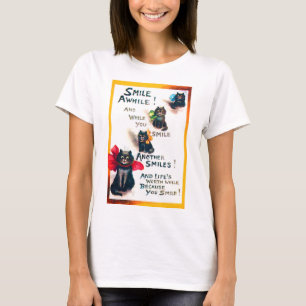 Smile Awhile, Black Cat, Louis Wain T-Shirt