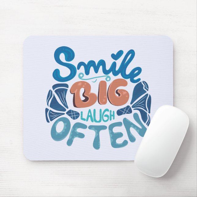 Smile Big Laugh Often: Heartwarming Message Mouse Mat (With Mouse)