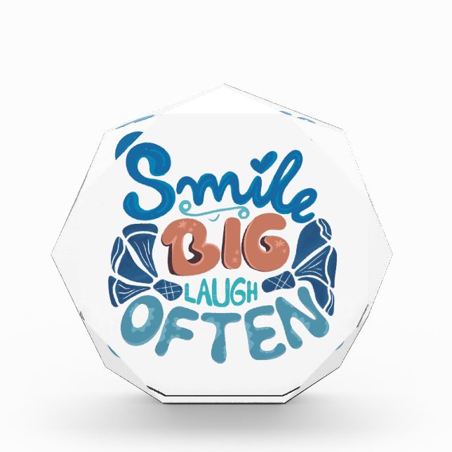Smile Big Laugh Often: Heartwarming Message Photo Block (Front)