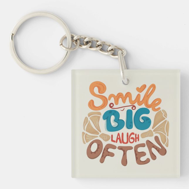 Smile Big Laugh Often: Joyful  Key Ring (Front)
