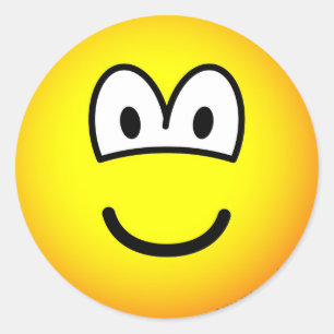 Smile! big tellow emoticon classic round sticker