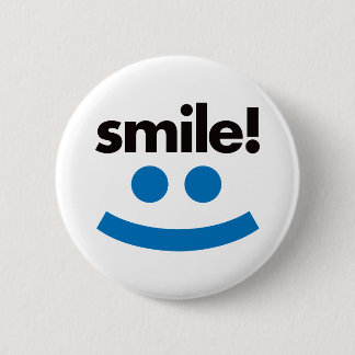 Smile - Blue 6 Cm Round Badge