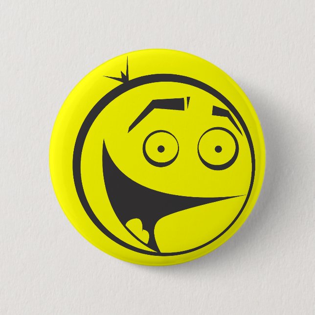 Smile Boy 6 Cm Round Badge (Front)