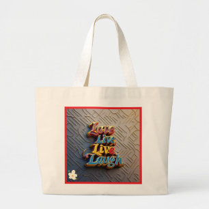 "Smile, Breathe, Repeat" Large Tote Bag