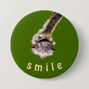 Smile Button Happy Ostrich - Your Color / Text