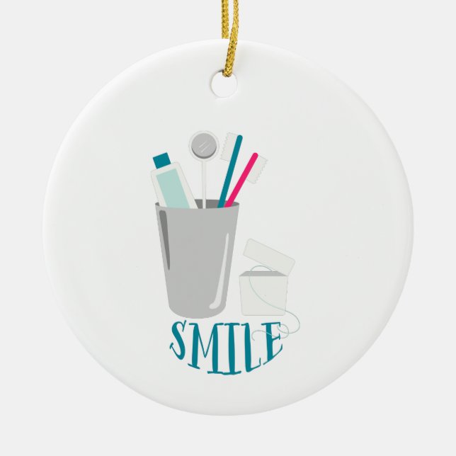 Smile Ceramic Tree Decoration (Front)