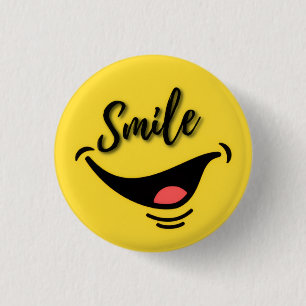Smile 😊   Cheerful Yellow Badge   Positive Vibes