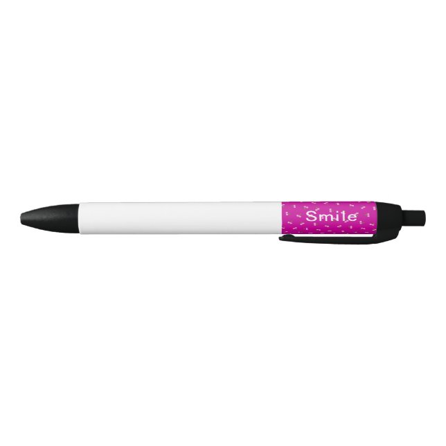 Smile & Cherry (raspberry pink) Black Ink Pen (Bottom)