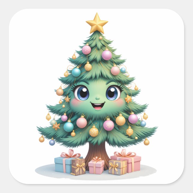 Smile Christmas Delight Square Sticker (Front)