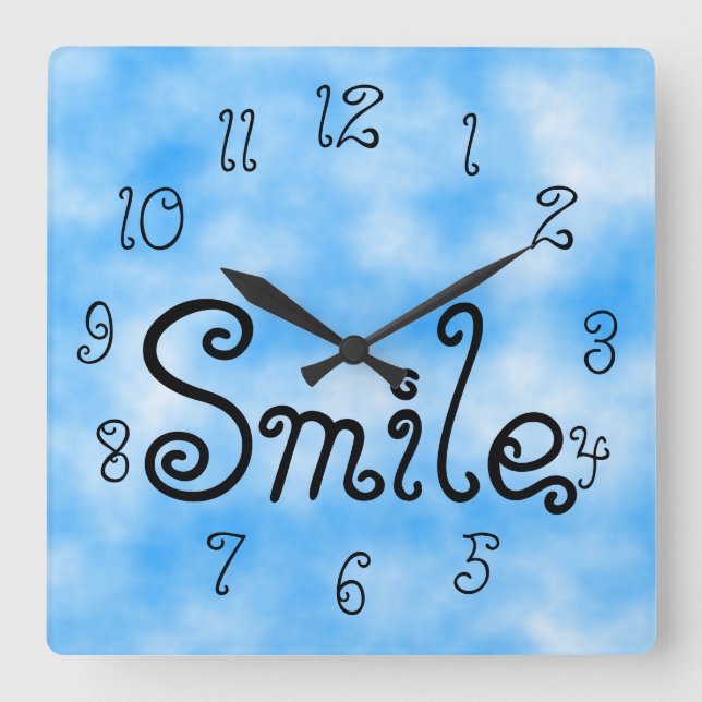 Smile-clock Square Wall Clock (Front)