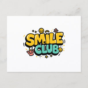 Smile Club Cute Cartoon Typography Invitation Postcard