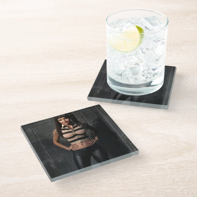 Smile Corner glass coaster (Angled)