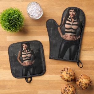 Smile Corner oven mitt & pot holder set