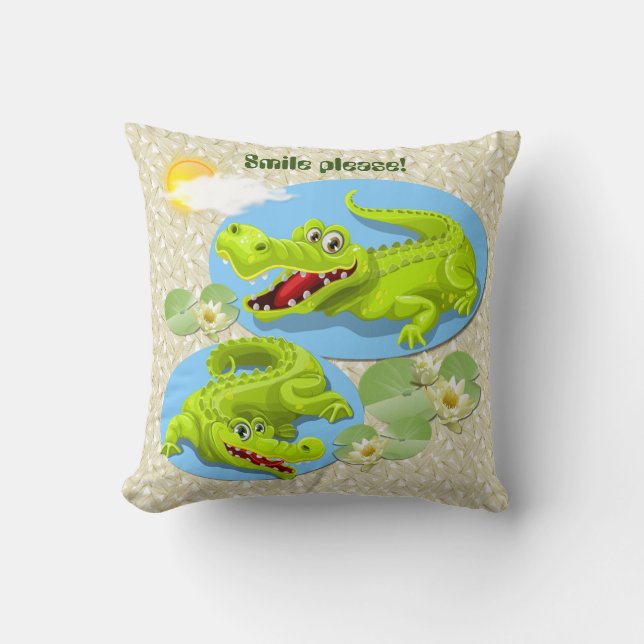 Smile Crocodile! Cushion (Front)