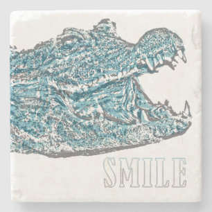 Smile Crocodile  Stone Coaster