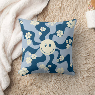 Smile - Dark Blue, Light Blue and Cream Cushion