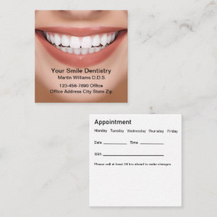 Smile Dentist Office Appointment Business Cards