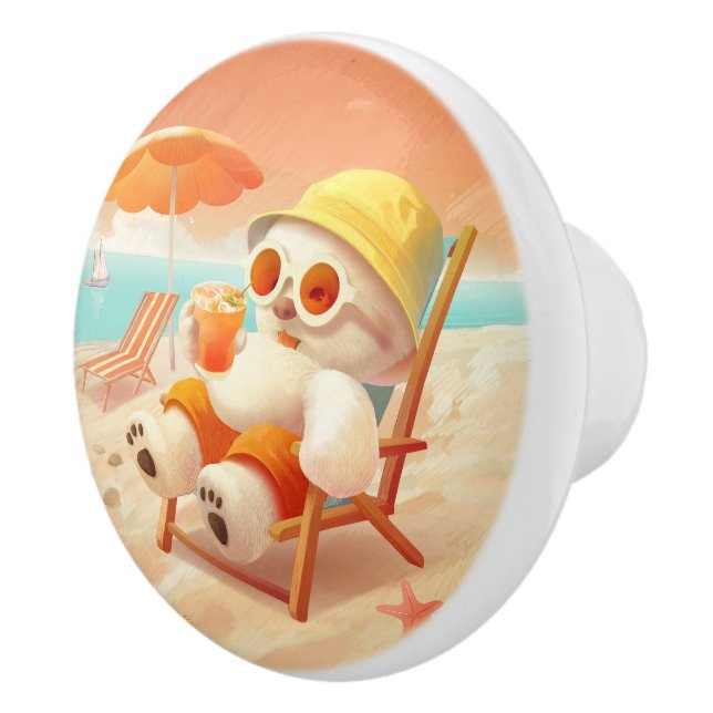 Smile Dog – Beach Mode On Ceramic Knob (Right)