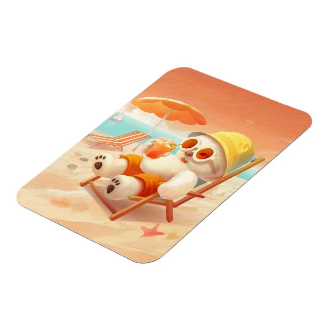 Smile Dog – Beach Mode On Magnet (Left Side)