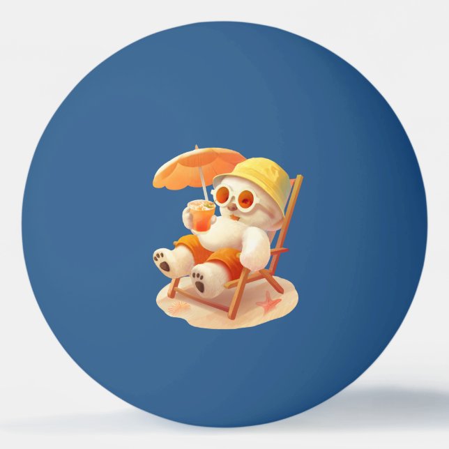 Smile Dog – Beach Mode On Ping Pong Ball (Front)