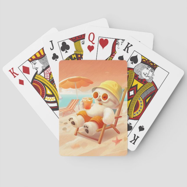 Smile Dog – Beach Mode On Playing Cards (Back)