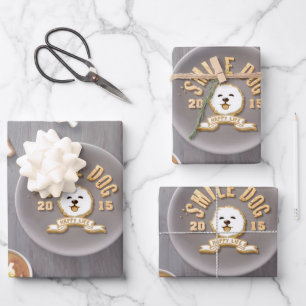 Smile Dog Icing Cookie Wrapping Paper Sheet