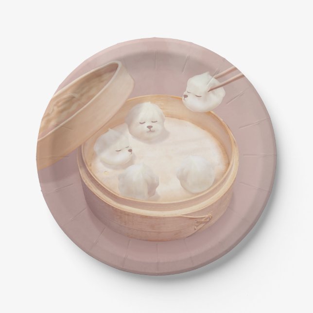 Smile Dog – Xiao Long Bao Delight Paper Plate (Front)