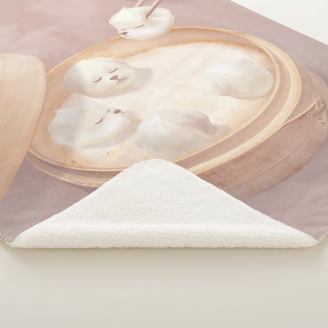 Smile Dog – Xiao Long Bao Delight Sherpa Blanket (3/4)