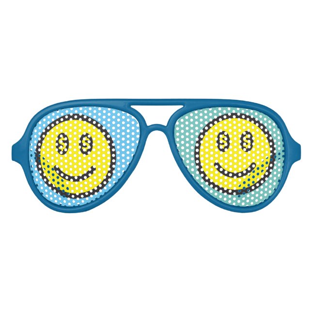SMILE DOLLAR SIGN SUNGLASSES FUN-Glasses! (Front)