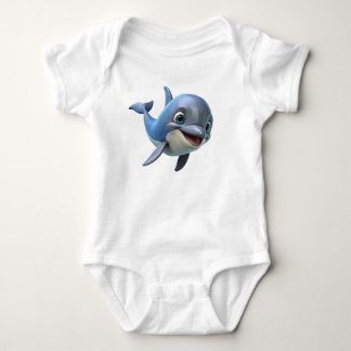 Smile Dolphin Baby Bodysuit