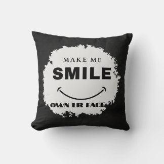 SMILE EMOJI DISIGN IN B&W ON CUSHION