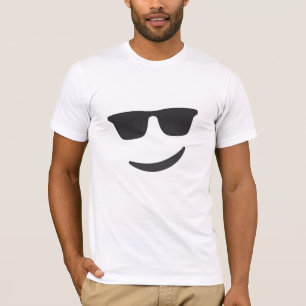 smile emoji with glasses funny t-shirt design