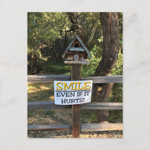 Smile Even if it Hurts, Funny Sign Postcard
