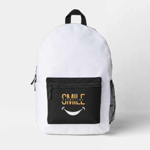 Smile Everytime – Spread Positive Vibes Anywhere Printed Backpack