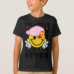 Smile face 7th birthday was 6 7 chequered bruh T-Shirt