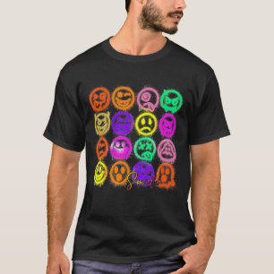 Smile Face Emoticons Fun Vivid Graffiti Smileys Gr T-Shirt