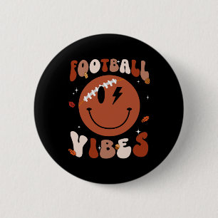 Smile Face Footbyll Vibes Tis The Season Fall Than 6 Cm Round Badge